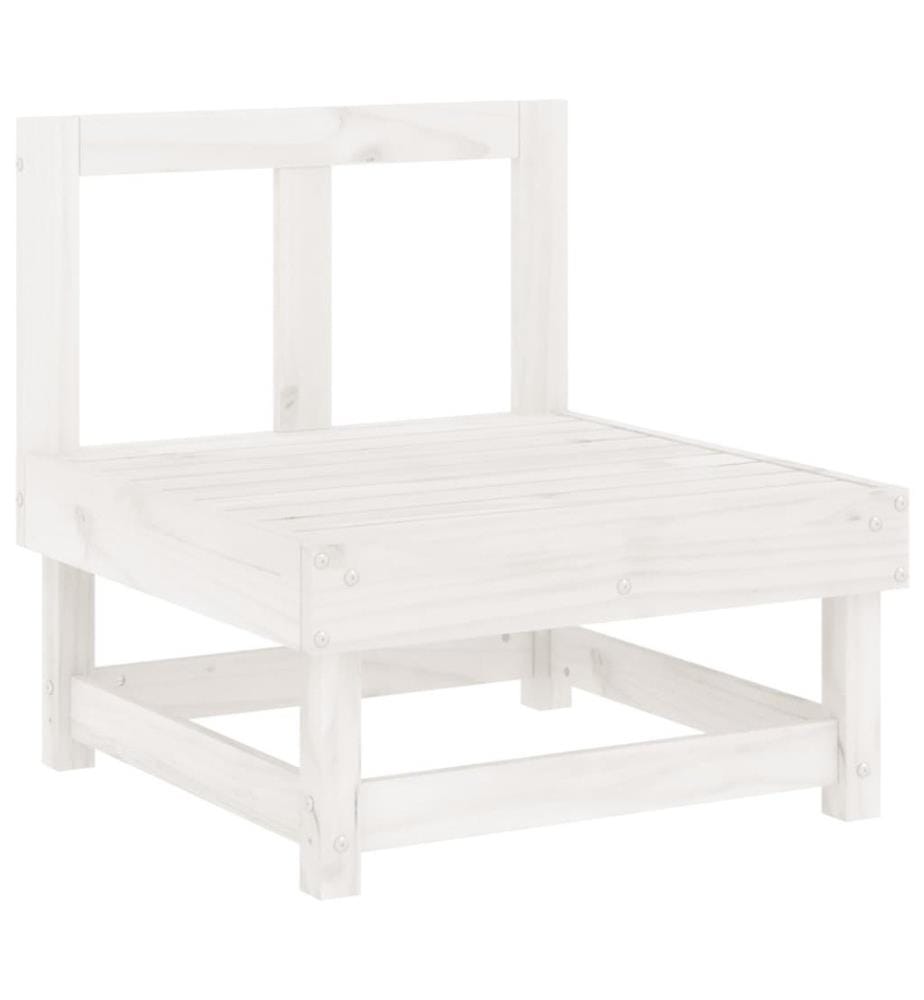 7-tlg. Garten-Lounge-Set Weiss Massivholz Kiefer