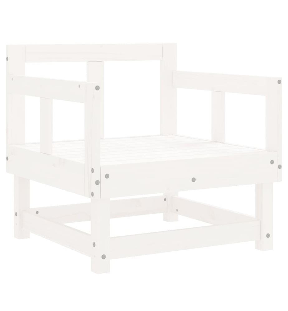 7-tlg. Garten-Lounge-Set Weiss Massivholz Kiefer