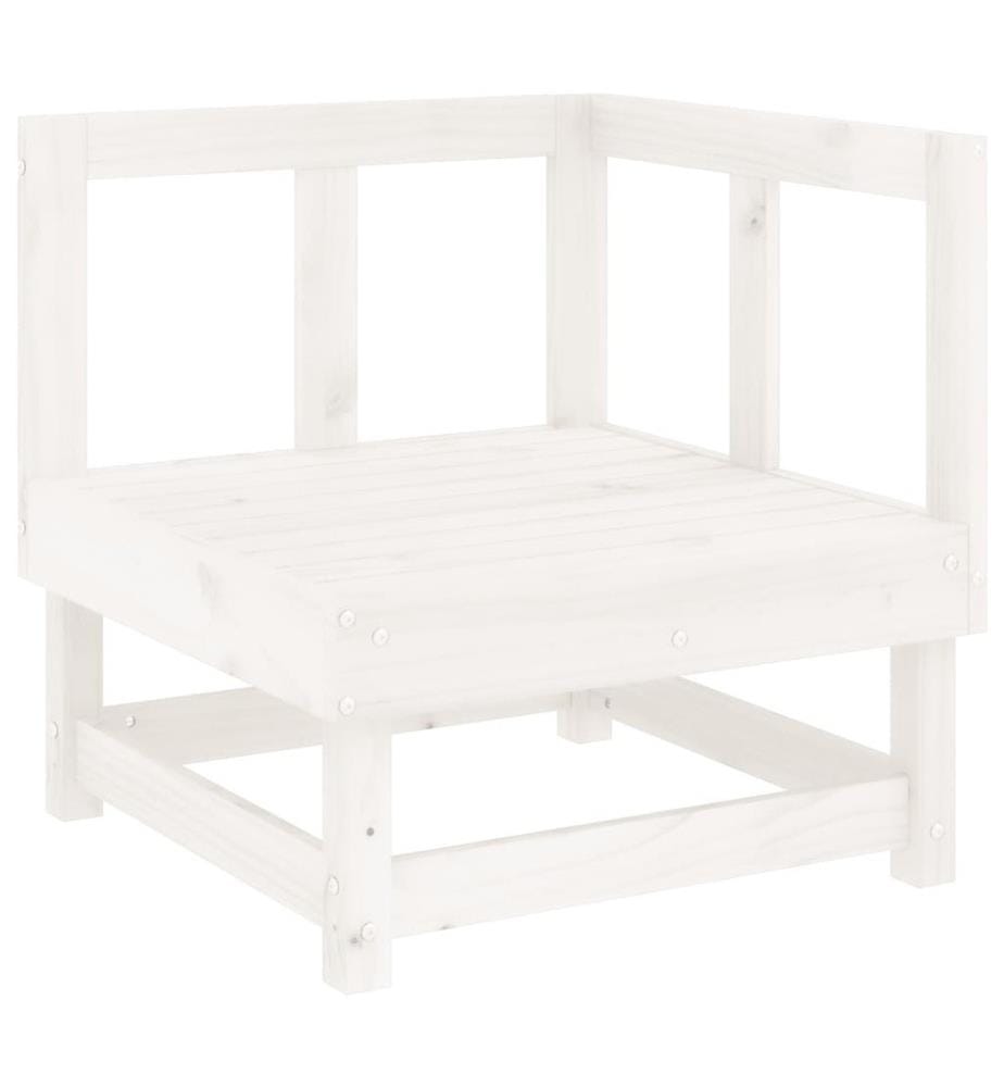 Salon de jardin 4 pcs blanc bois de pin massif