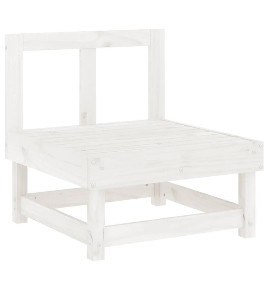 Salon de jardin 4 pcs blanc bois de pin massif