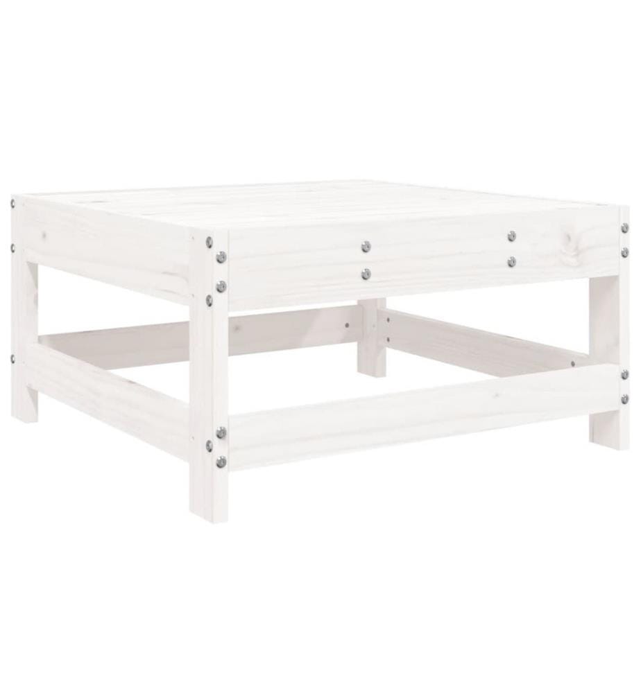 Salon de jardin 4 pcs blanc bois de pin massif