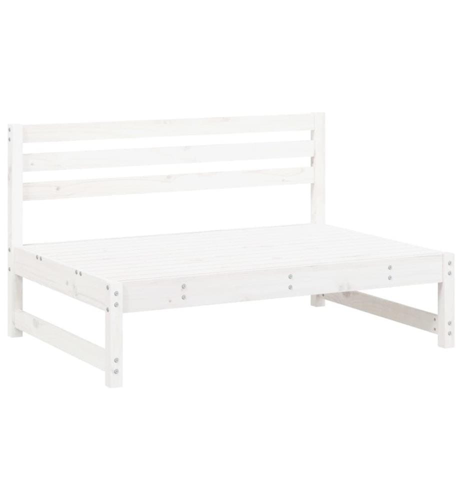 2-tlg. Garten-Lounge-Set Weiss Massivholz Kiefer