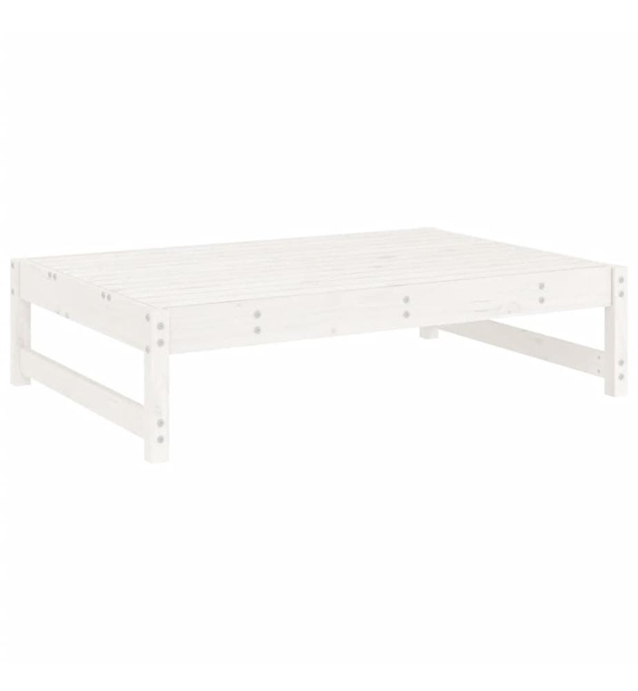 2-tlg. Garten-Lounge-Set Weiss Massivholz Kiefer