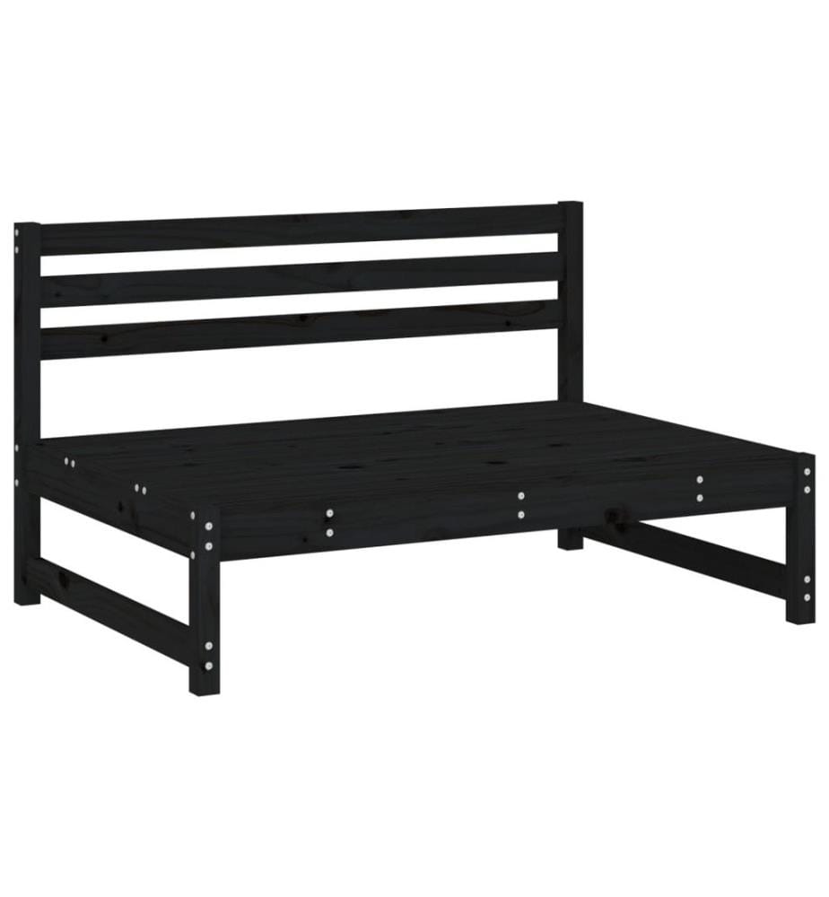 5-tlg. Garten-Lounge-Set Schwarz Massivholz Kiefer