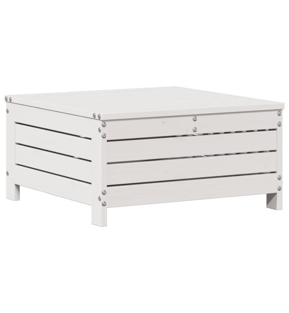 3-tlg. Garten-Lounge-Set mit Kissen Weiss Massivholz Kiefer