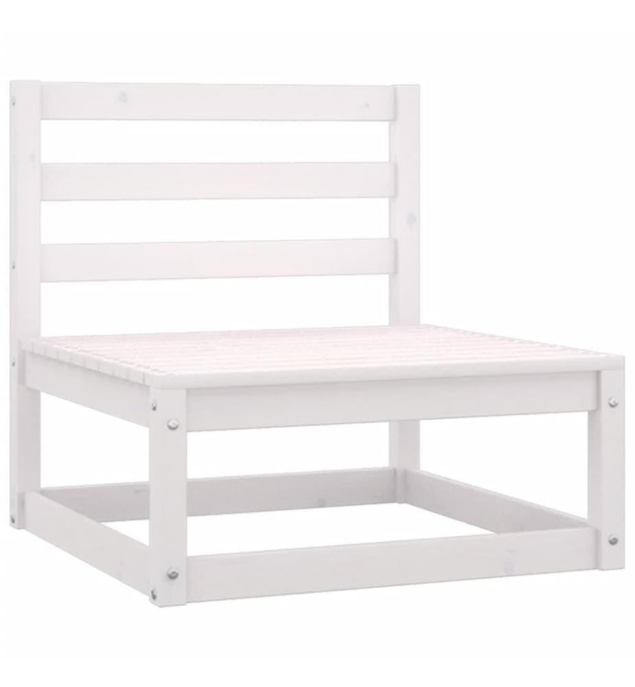 2-tlg. Garten-Lounge-Set Weiss Kiefer Massivholz