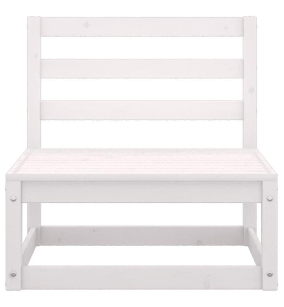 2-tlg. Garten-Lounge-Set Weiss Kiefer Massivholz