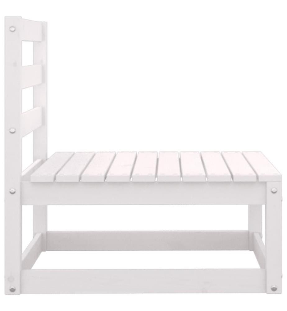 2-tlg. Garten-Lounge-Set Weiss Kiefer Massivholz