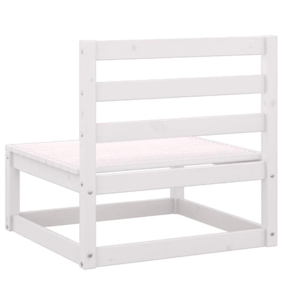 2-tlg. Garten-Lounge-Set Weiss Kiefer Massivholz