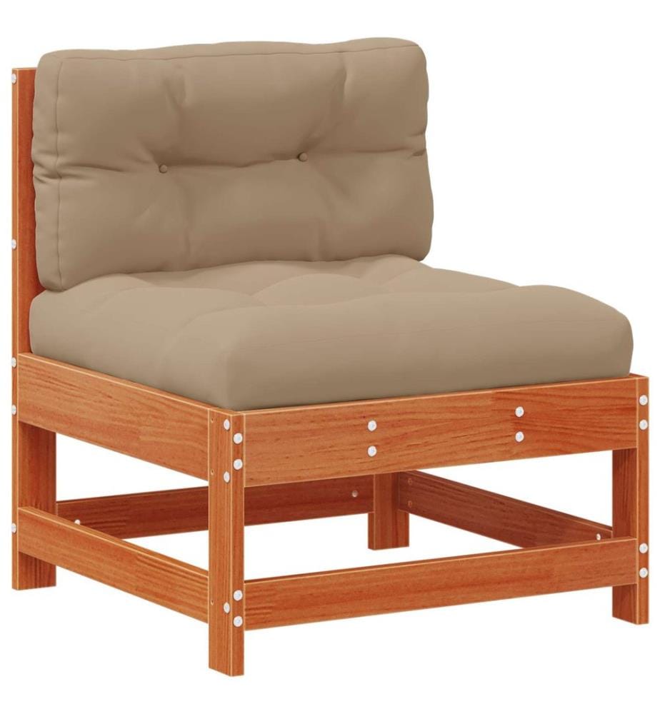 Garten-Lounge-Set 4 pcs Wachsbraun Massives Kiefernholz