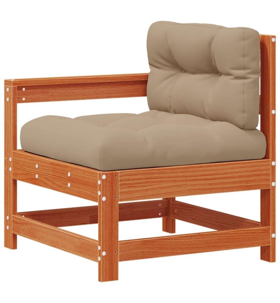 Garten-Lounge-Set 4 pcs Wachsbraun Massives Kiefernholz