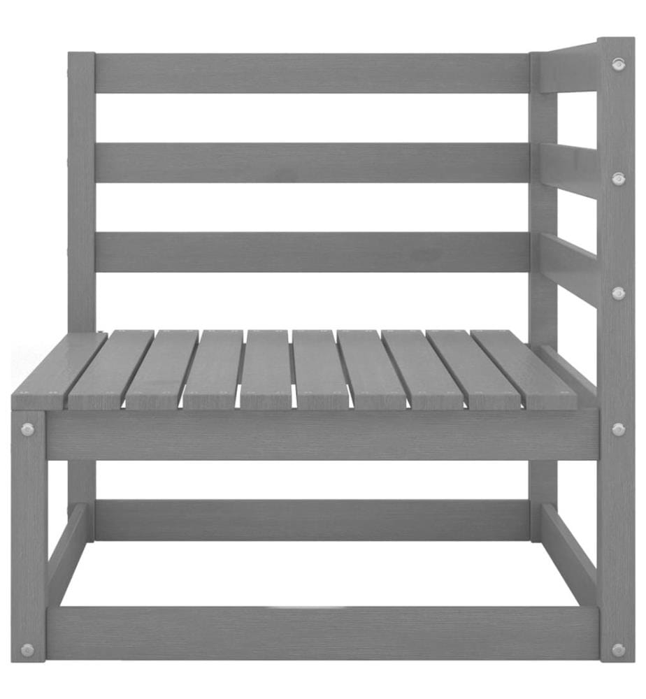 Salon de jardin 4 pcs gris bois de pin massif