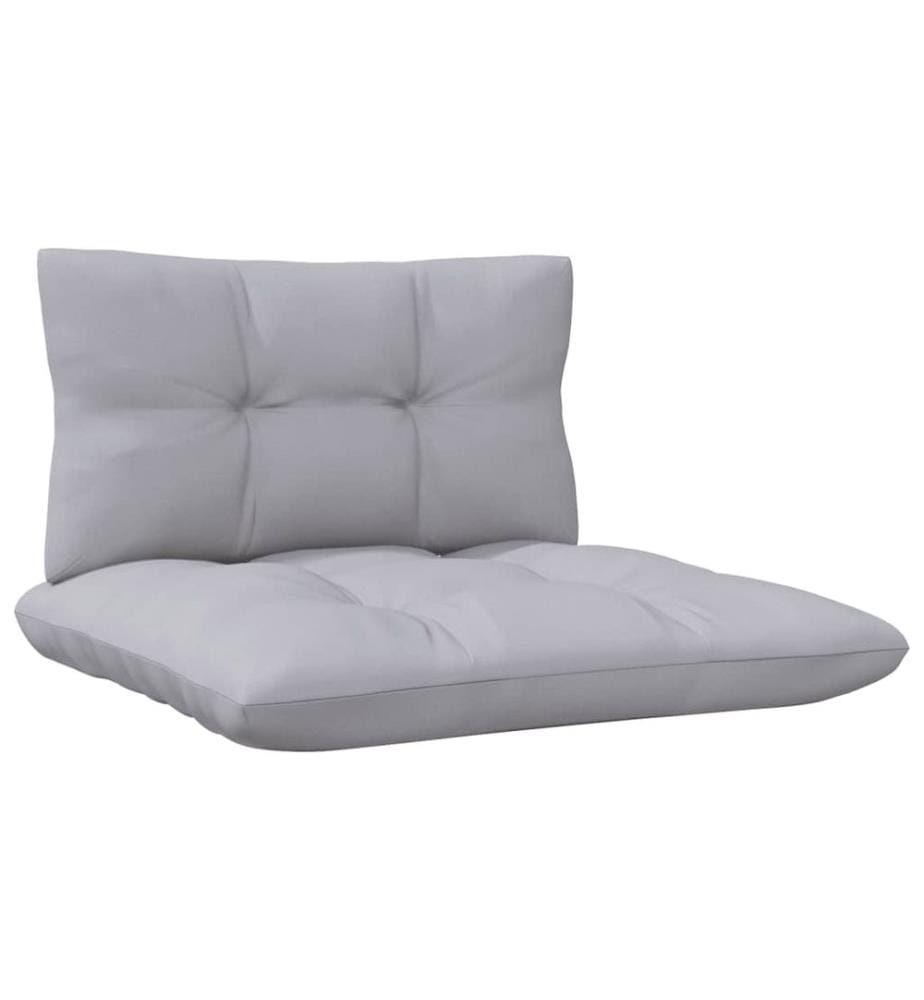 Salon de jardin 8 pcs avec coussins gris Bois de pin