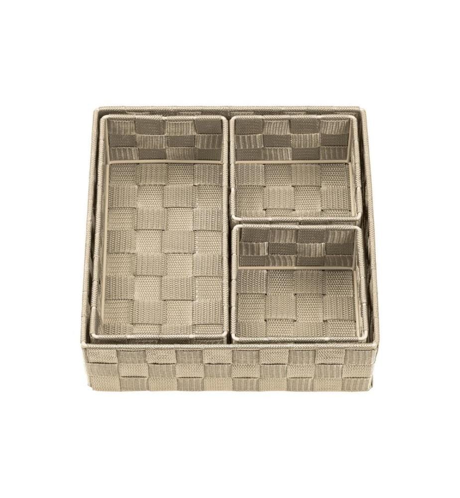 diaqua® - Panier de rangement Irina 4 pièces, Beige