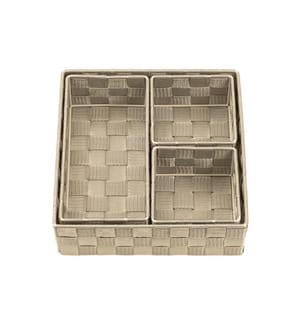 diaqua® - Aufbewahrungskorb Irina 4 Stück, Beige