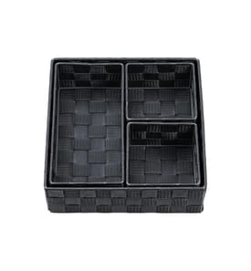 diaqua® - Aufbewahrungskorb Irina 4 Stück, Schwarz