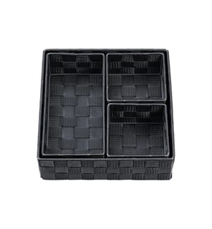 diaqua® - Aufbewahrungskorb Irina 4 Stück, Schwarz