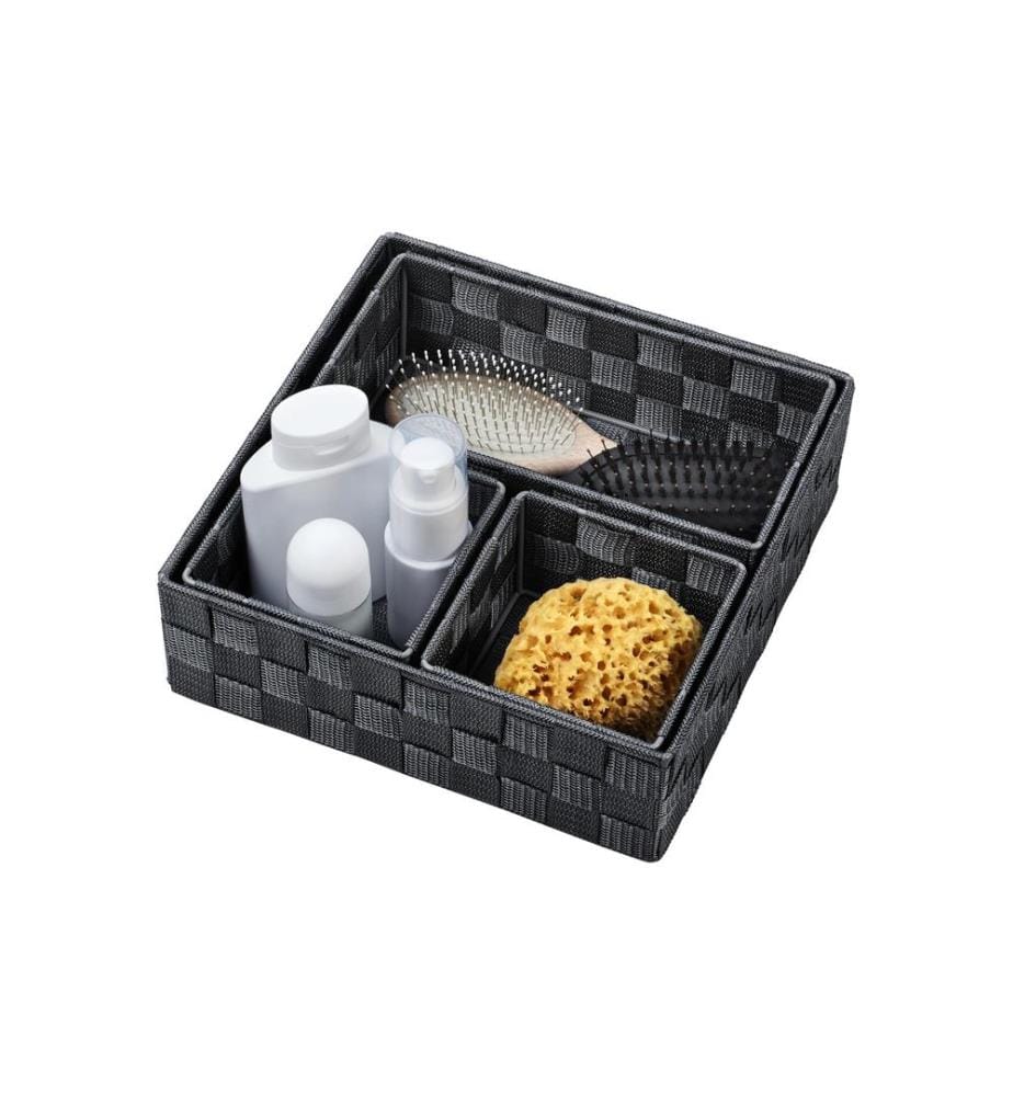 diaqua® - Aufbewahrungskorb Irina 4 Stück, Schwarz
