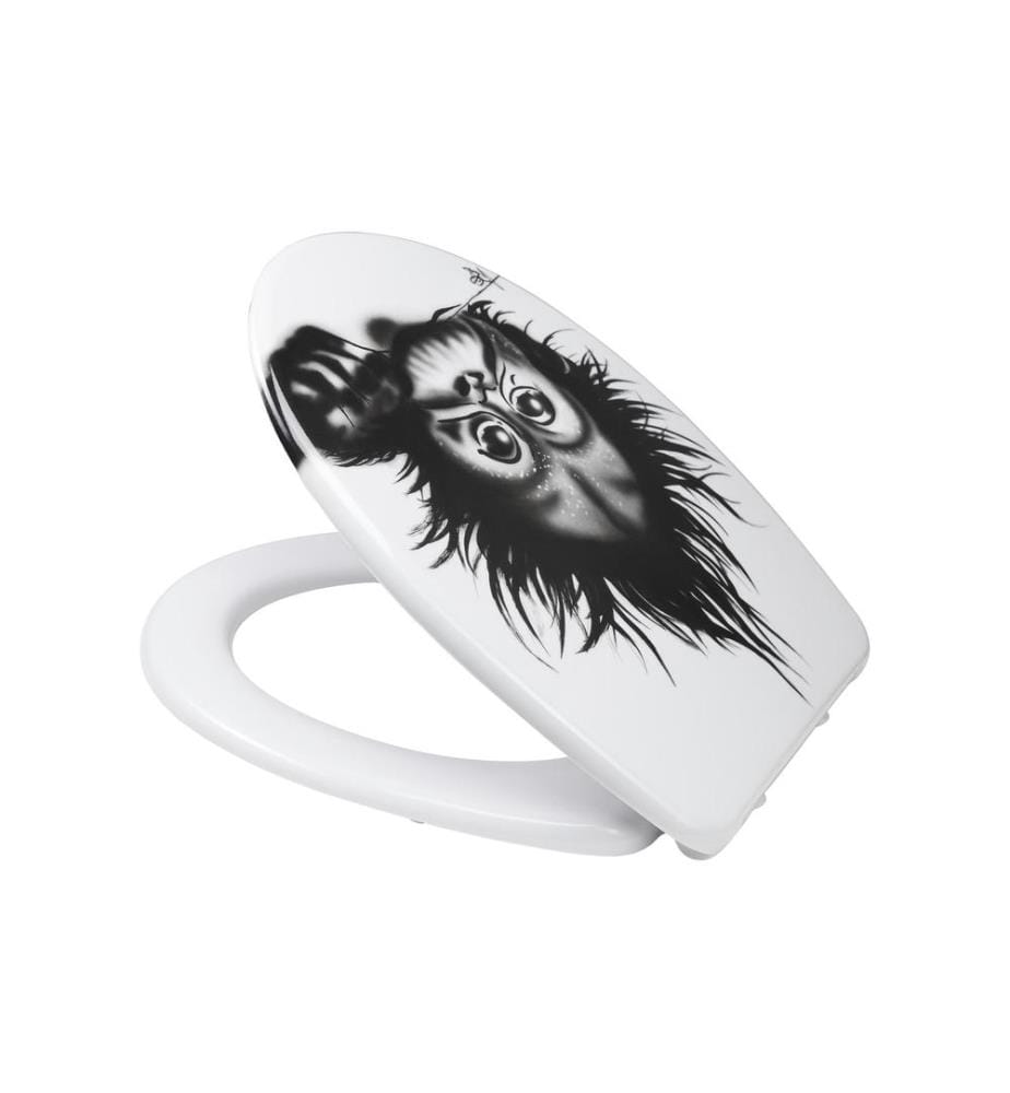 diaqua® - Toilettensitz Monkey mit Absenkautomatik, Weiss/Schwarz