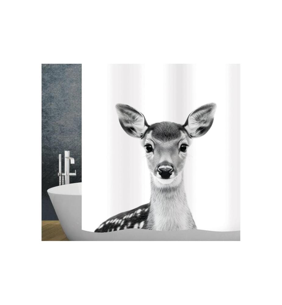 diaqua® - Duschvorhang Bambi 180 x 180 cm, Grau/Weiss