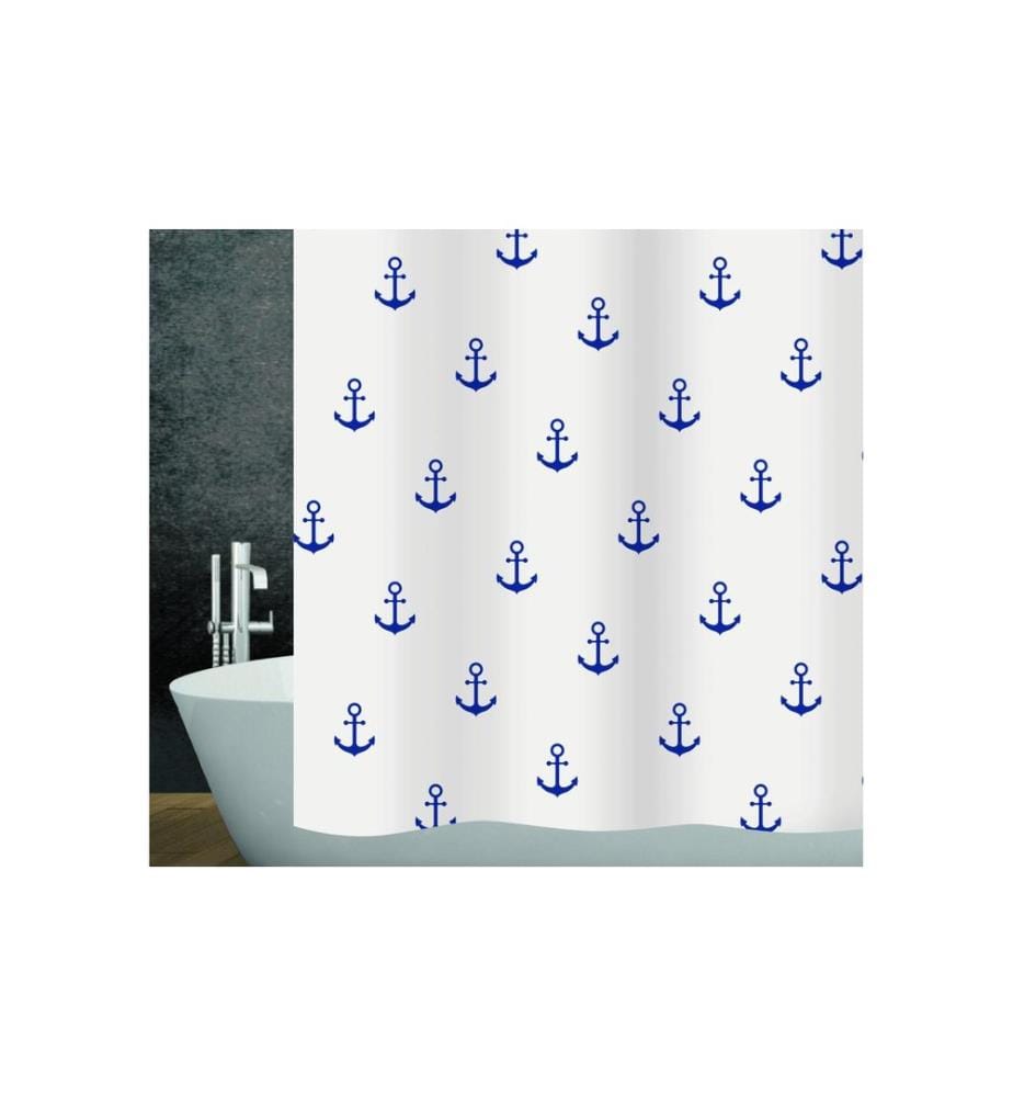 diaqua® - Duschvorhang Anchor 180 x 180 cm, Blau/Weiss