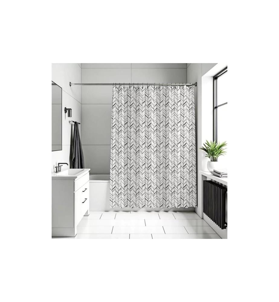 diaqua® - Duschvorhang Chevron 180 x 180 cm, Schwarz/Weiss
