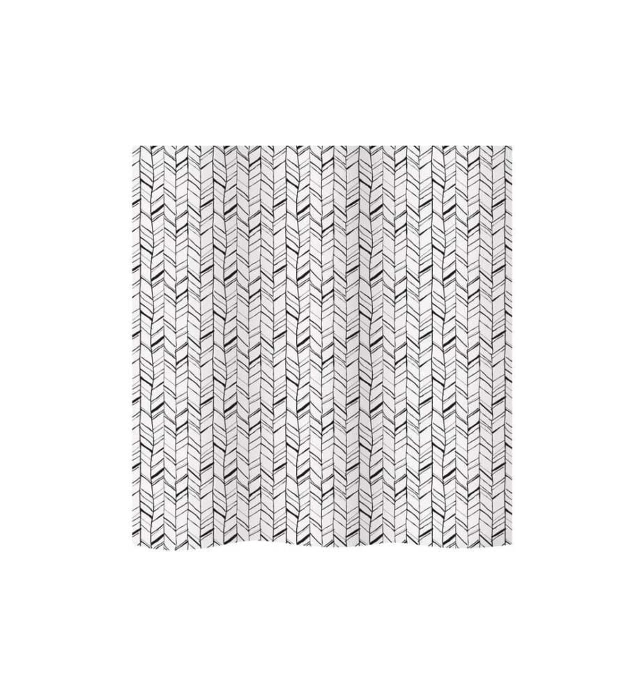 diaqua® - Duschvorhang Chevron 180 x 200 cm, Schwarz/Weiss