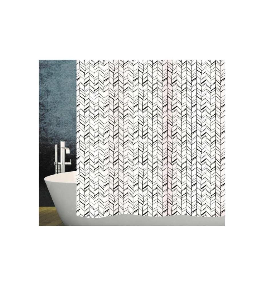 diaqua® - Duschvorhang Chevron 180 x 200 cm, Schwarz/Weiss