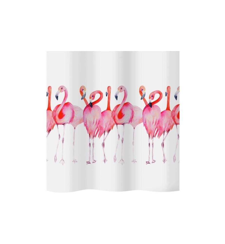diaqua® - Duschvorhang Flamingo 240 x 180 cm, Weiss/Rosa