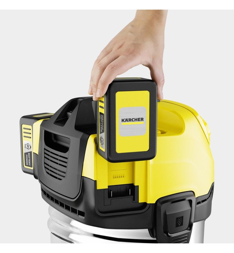 Battery powered wet/dry vacuum cleaner WD 4-18 S Dual - Yellow