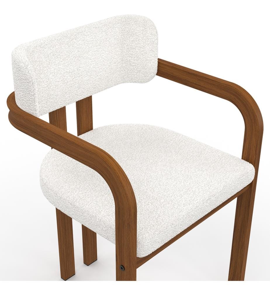 Set of 4 Elsa Chairs with Armrests - White