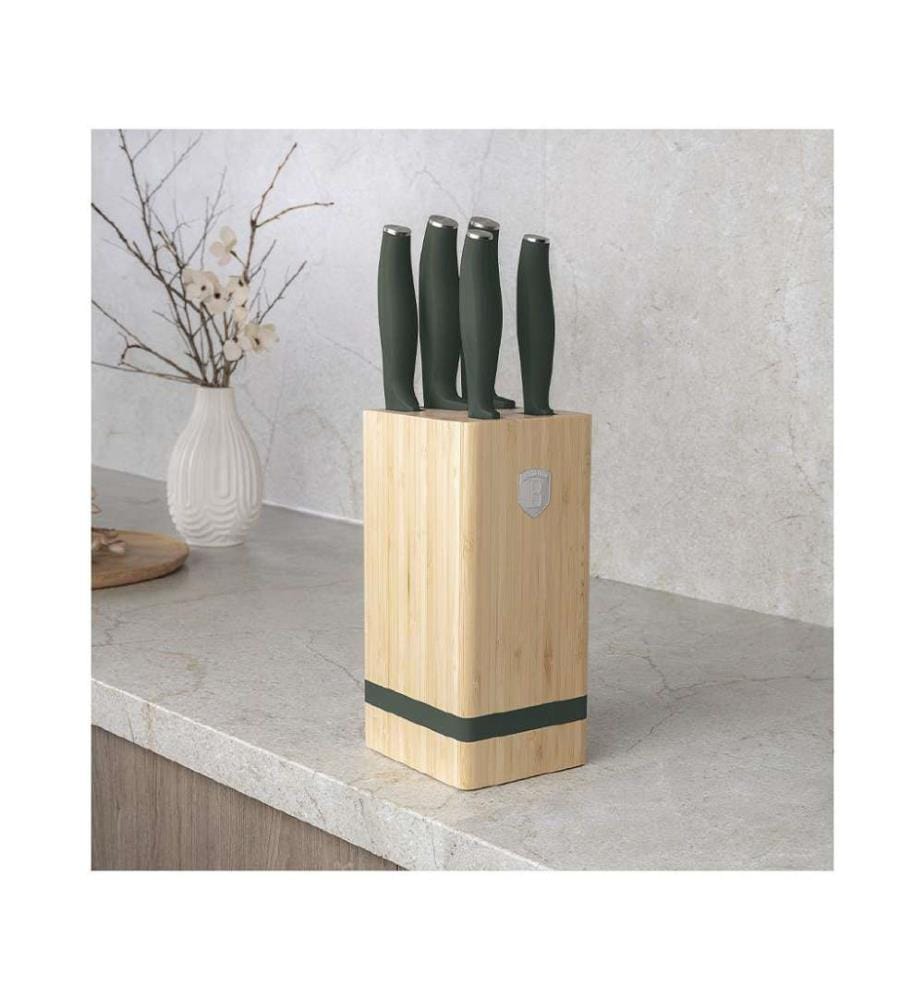 6-teiliges Messerset mit Messerblock Matte Green Collection - Mattgrün