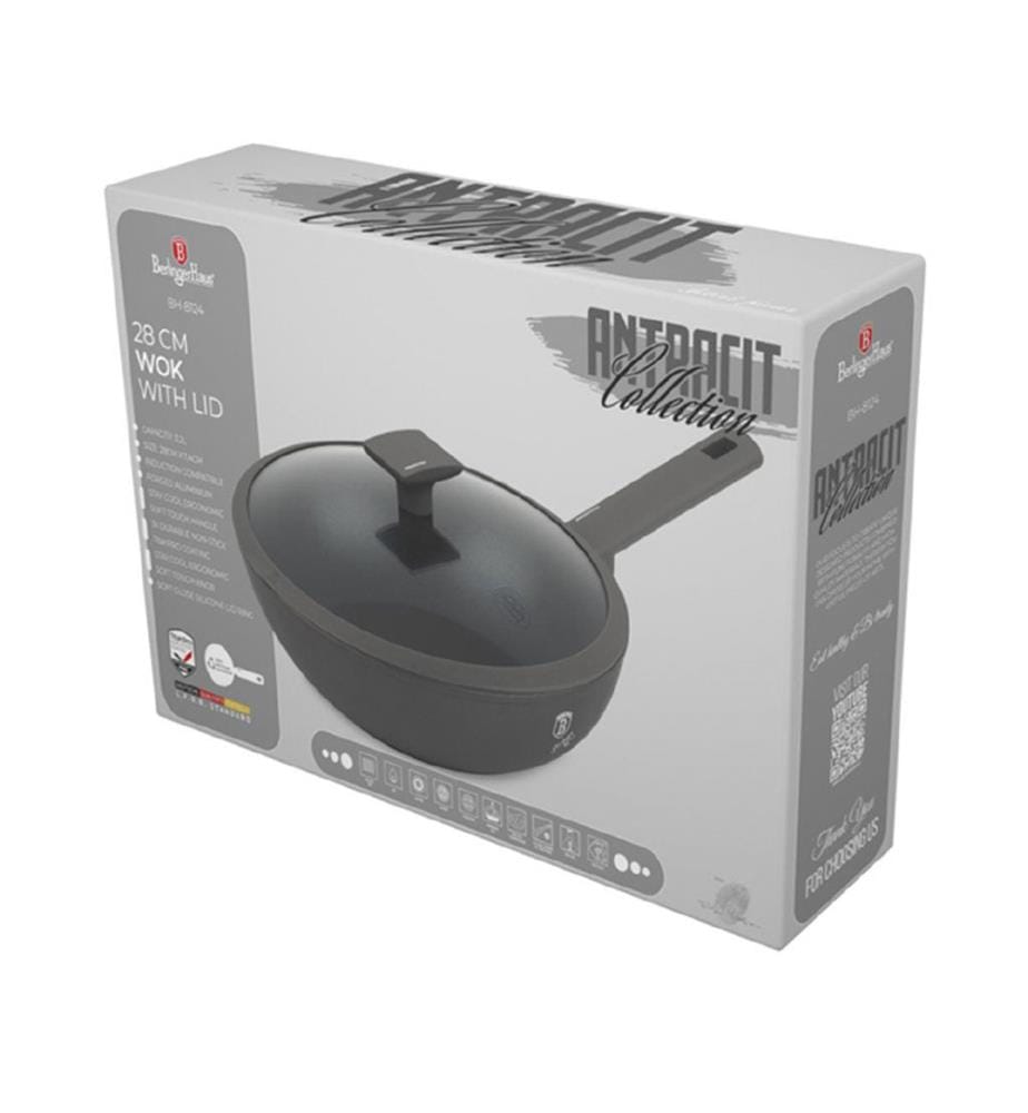 Wok Bratpfanne Ø 28cm mit Deckel Anthracite Collection - Noir