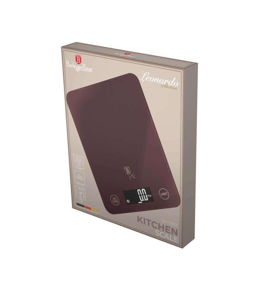 Digitale Küchenwaage max. 5kg bordeaux matt – Leonardo