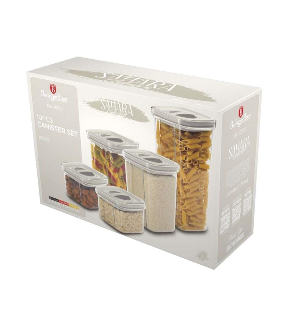 10-teiliges Vorratsdosenset Cream, Sahara Collection - Matt Cream