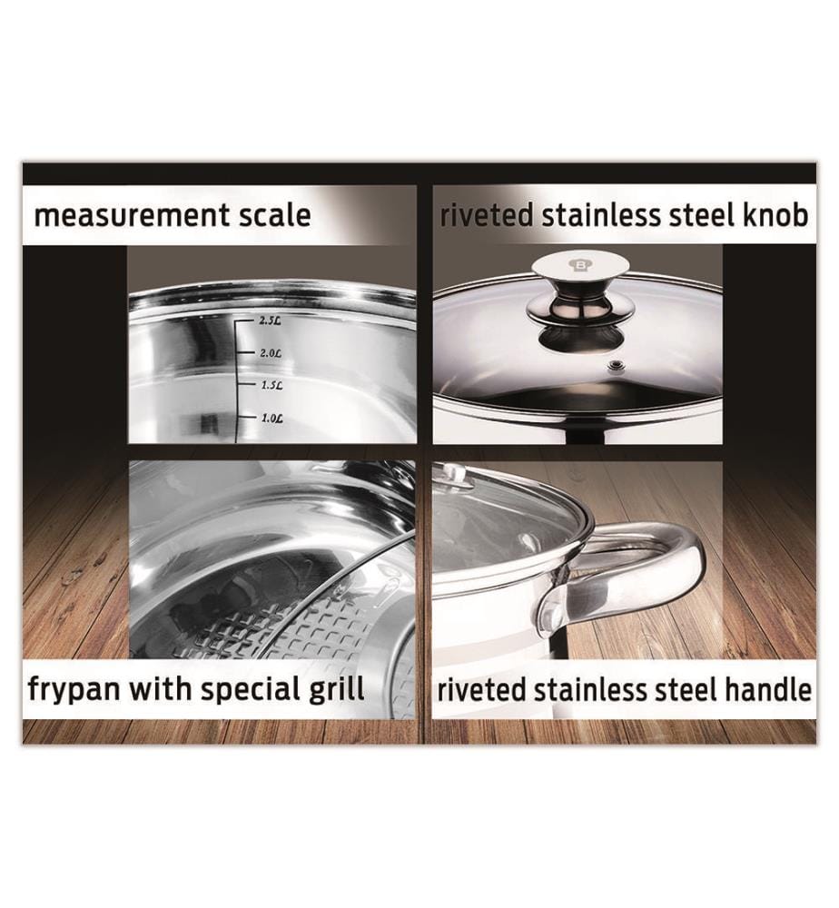 6-teiliges Topfset Gourmet Line - Silber