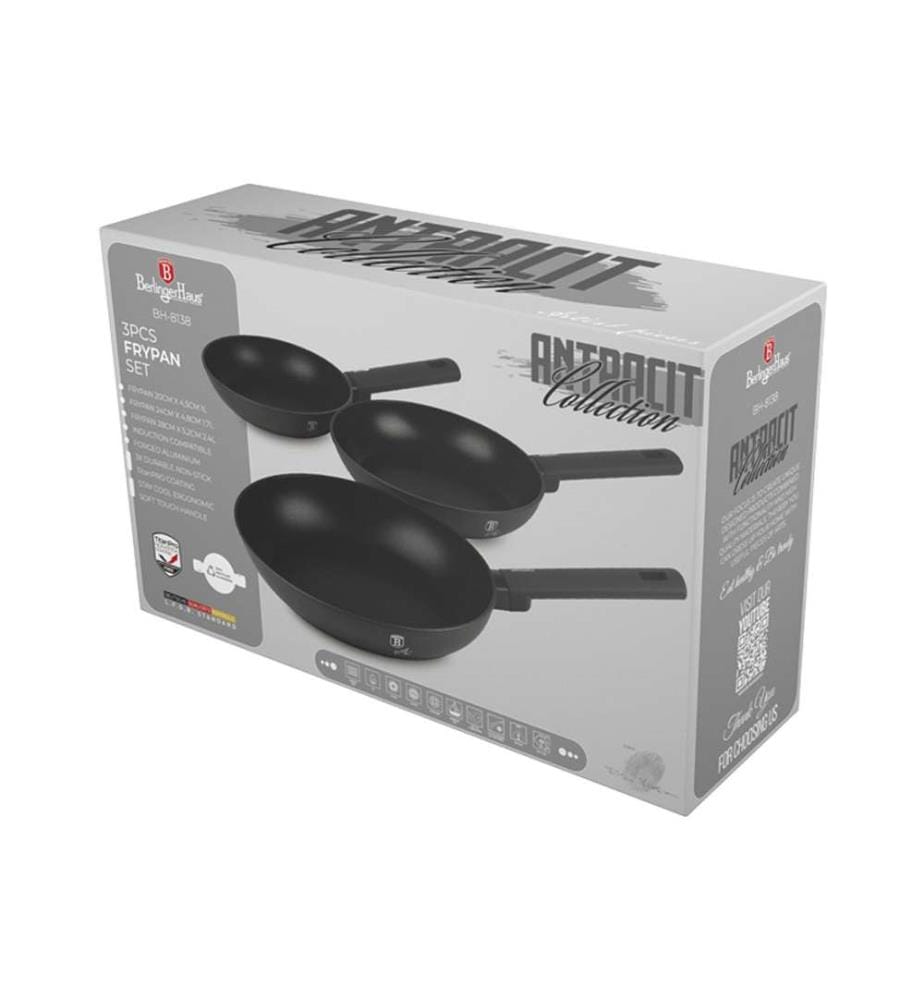 3-teiliges Bratpfannen Set Ø 20/24/28 cm, Anthracite Collection - Matt