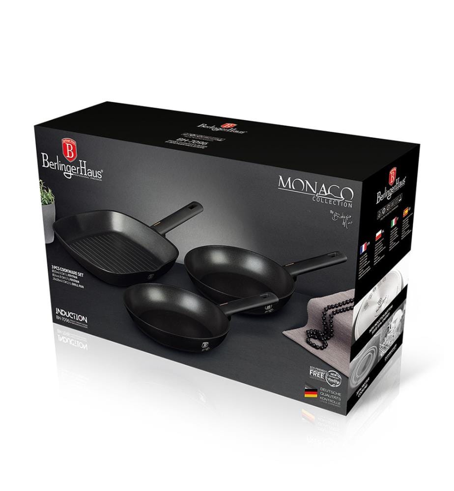 Set di 3 padelle Monaco Collection - Nero