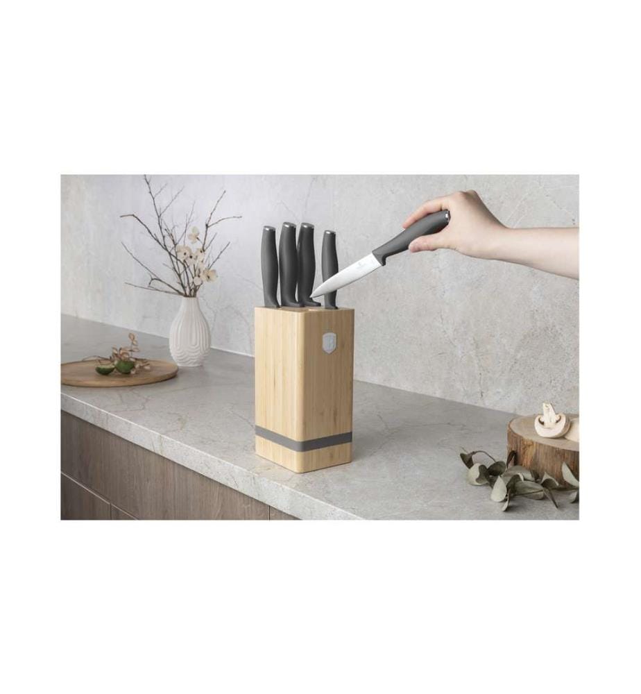 6-teiliges Messerset mit Messerblock, Anthracite Collection