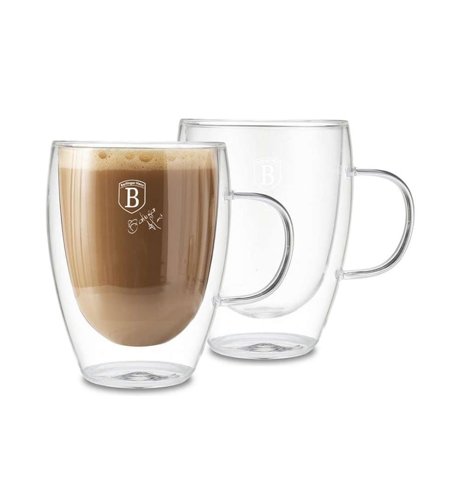 Kaffee Glas 300ml 2er-Set ohne Griff, 