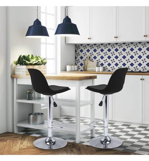 2er-Set verstellbaren Barhocker Karl 39 x 42 x 104 cm - Schwarz
