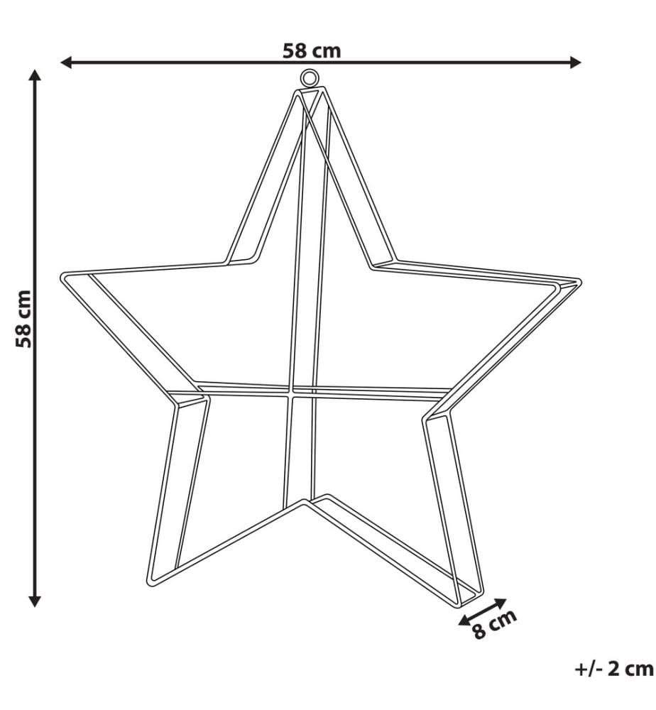 Hängende Gartendekoration LED KURULA Stern 58 cm Silber