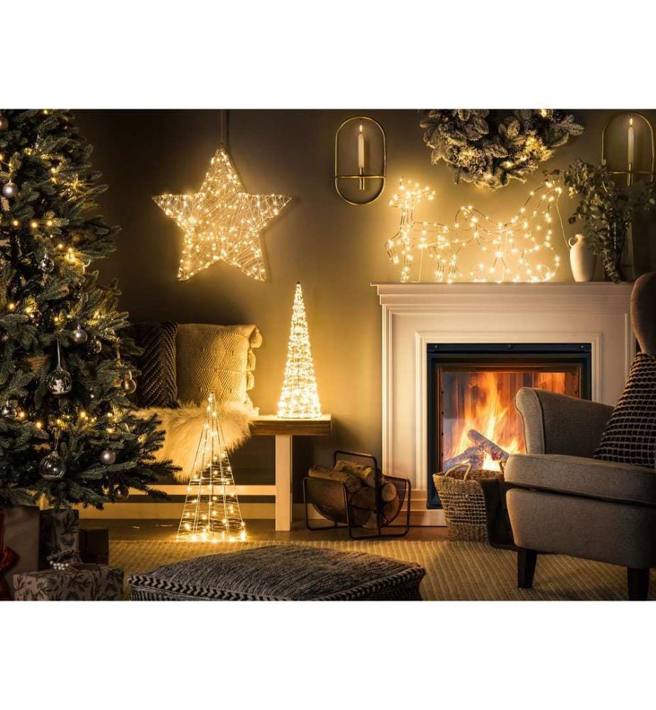 Gartendekoration LED KOTALA Weihnachtsbaum 57 cm Silber