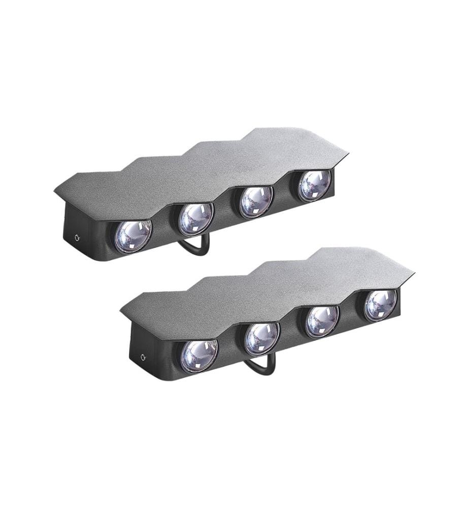 LED Aussenwandleuchte 2er Set WELDON Schwarz