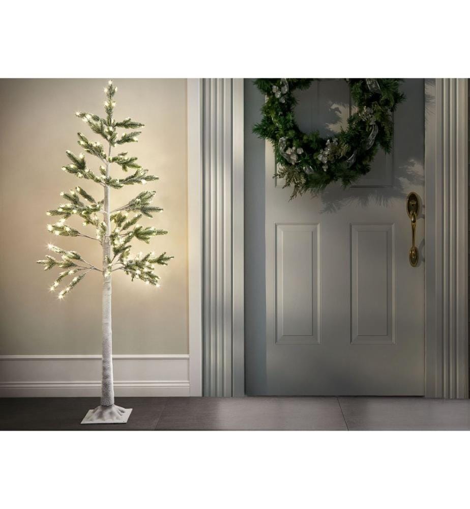 Gartendekoration LED ALBIONI Baum 180 cm Weiss