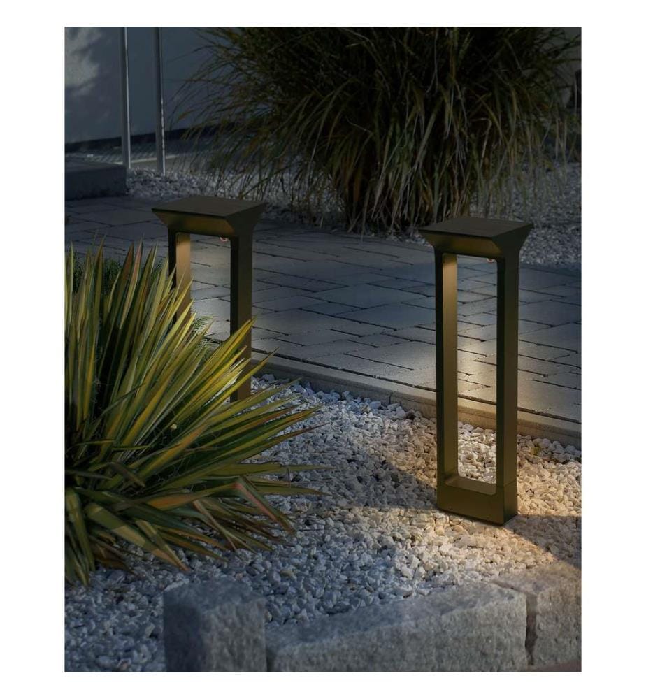 Borne solaire extérieure LED MALDEN Avec détecteur de mouvement Noir
