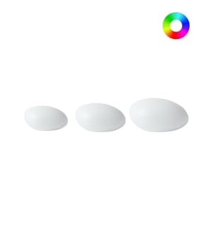 Dekorative LED-Lampe für den Aussenbereich 3-er Set FARALLON mit Fernbedienung Weiss