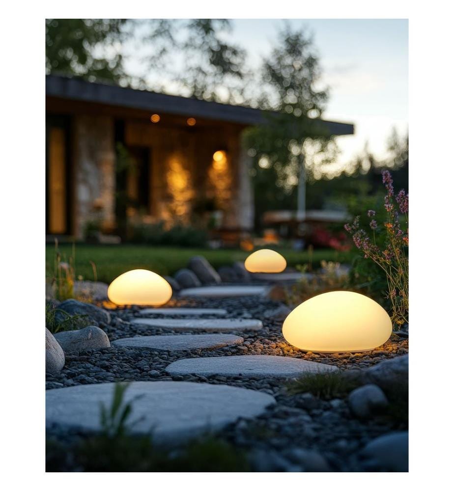 Dekorative LED-Lampe für den Aussenbereich 3-er Set FARALLON mit Fernbedienung Weiss