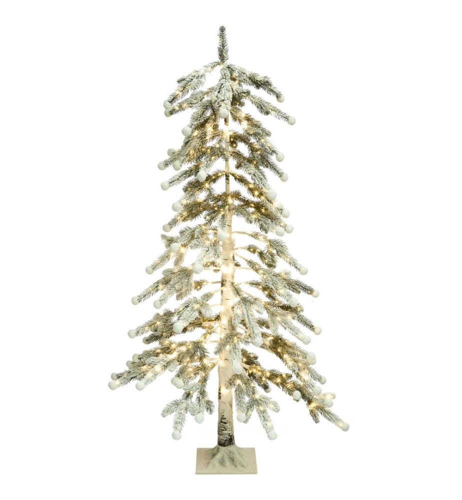 Gartendekoration LED HASSLAN Weihnachtsbaum 125 cm Weiss