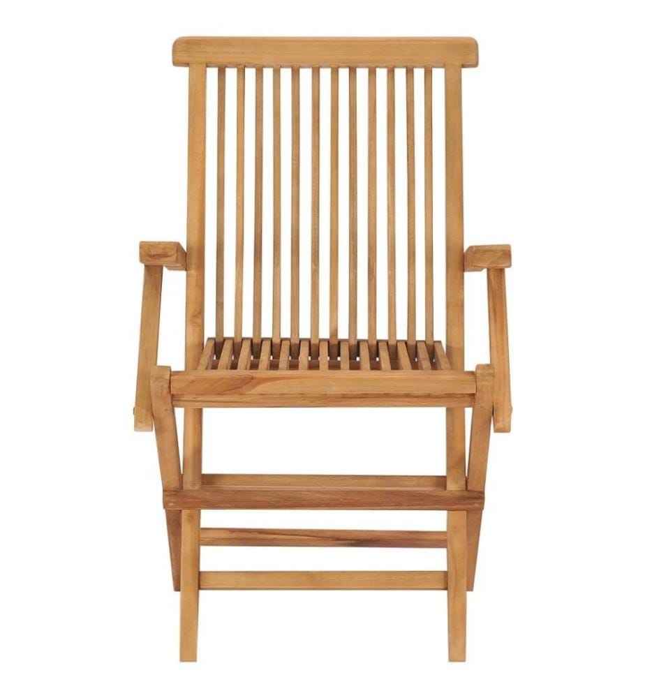 Gartenstühle mit Anthrazit Kissen 2 Stk. Massivholz Teak
